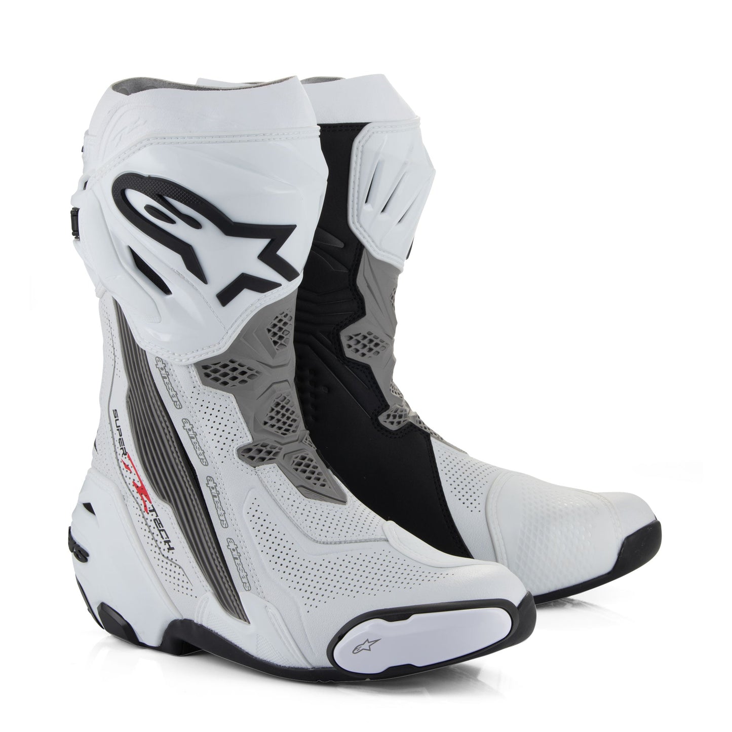 Alpinestars Supertech R Vented Sports Boots - White / Mid Grey / Black