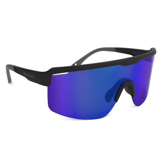 Oxford Pave Black Frame Blue Mirror Lens Sunglasses