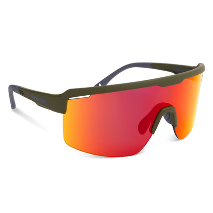 Oxford Pave Green Frame Orange Mirror Lens Sunglasses
