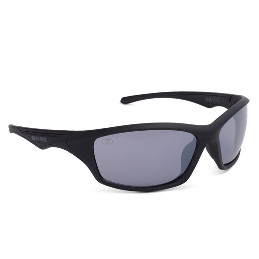 Oxford Oxford Camino Black Frame Sunglasses - Silver Mirror Lens