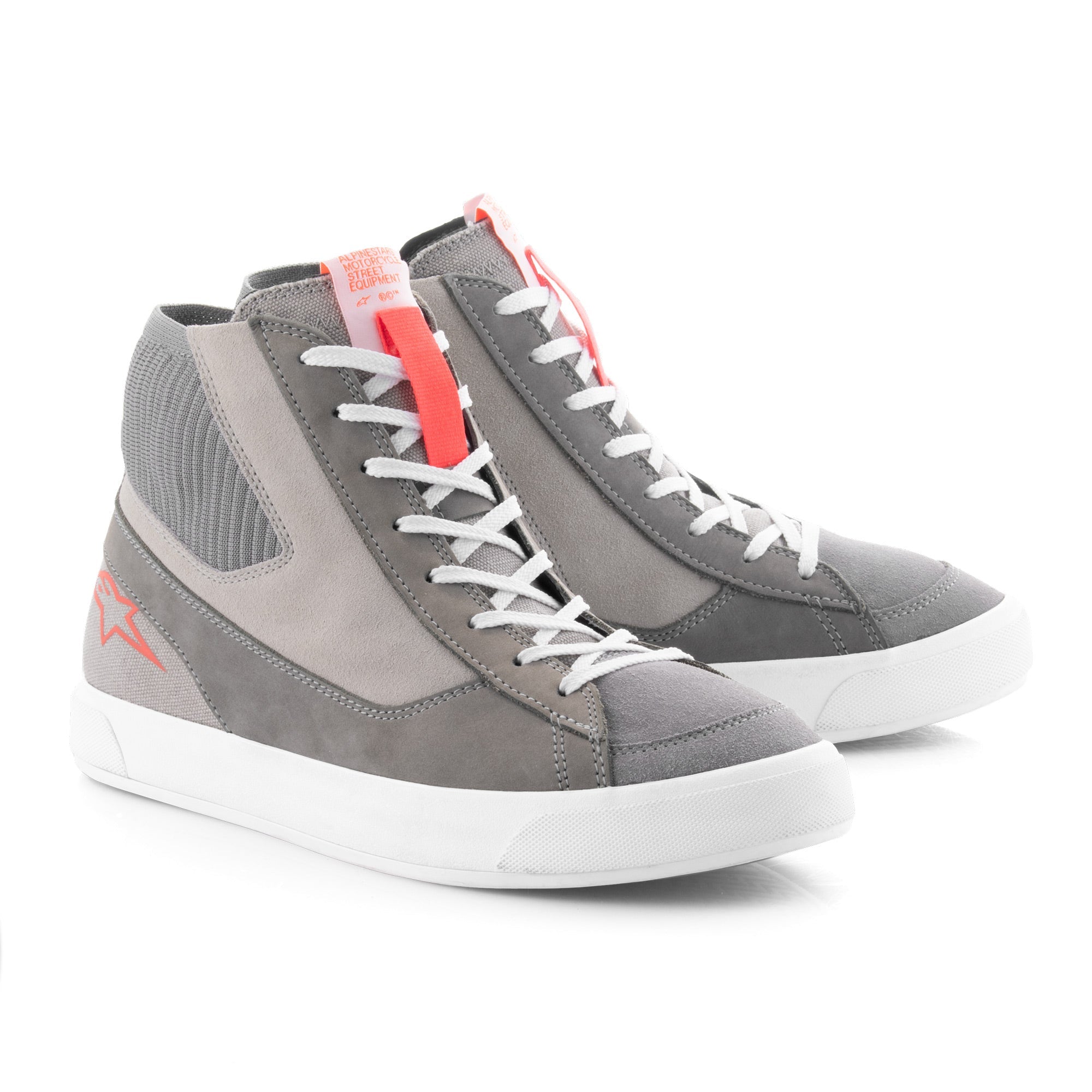Alpinestars Stated Shoes - Light Grey / Red Fluo / White