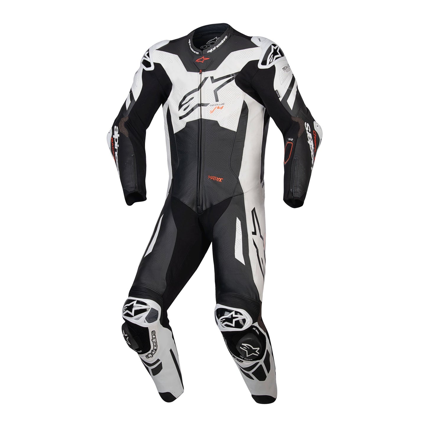 Alpinestars GP Plus V4 Sprint 1 Piece Leather Suit - Black / White / Red / Fluo