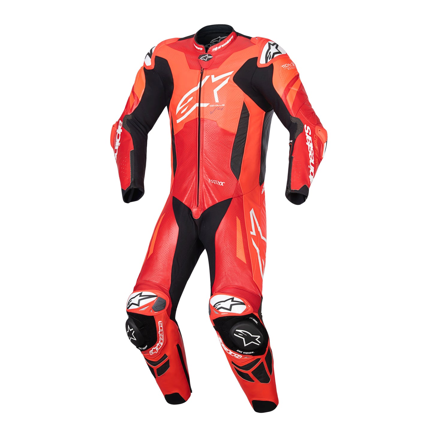 Alpinestars GP Plus V4 Sprint 1 Piece Leather Suit - Red / Fluo