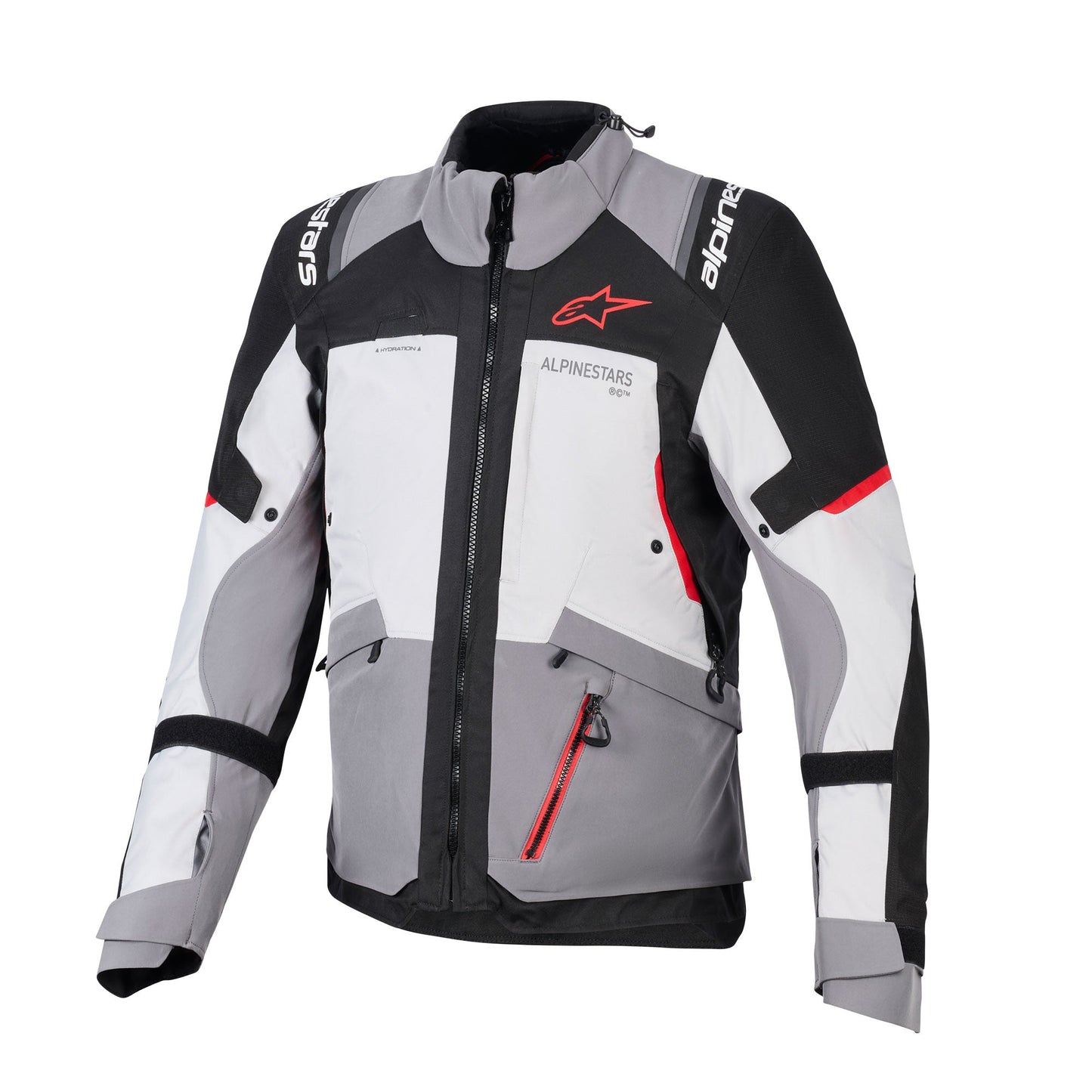 Alpinestars Andes V4 Drystar Waterproof Jacket - Dark Grey / Ice Grey / Black / Bright Red