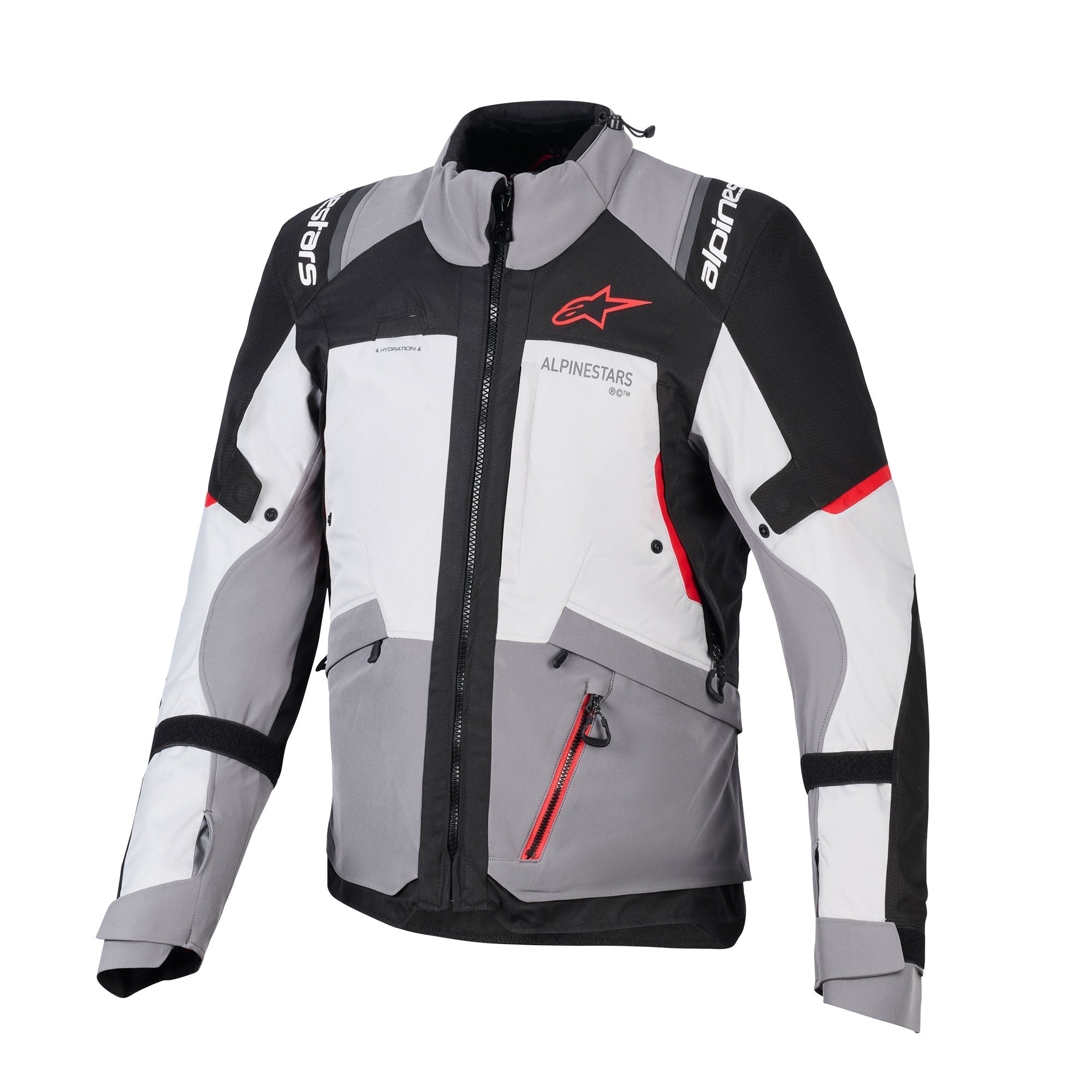 Alpinestars Andes V4 Drystar Waterproof Jacket - Dark Grey / Ice Grey / Black / Bright Red