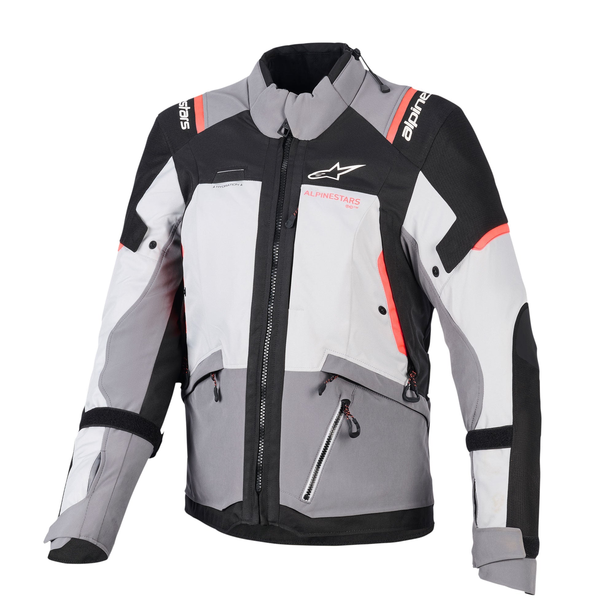 Alpinestars Stella Andes V4 Drystar Waterproof Jacket - Dark Grey / Ice Grey / Black / Coral