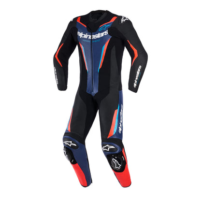 Alpinestars GP Force V2 Leather Suit 1 Piece - Black / Blue / Red Fluo