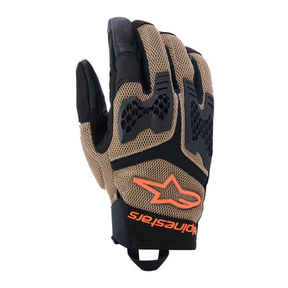 Alpinestars Manti Air Gloves - Dark Khaki / Black / Orange Fluo