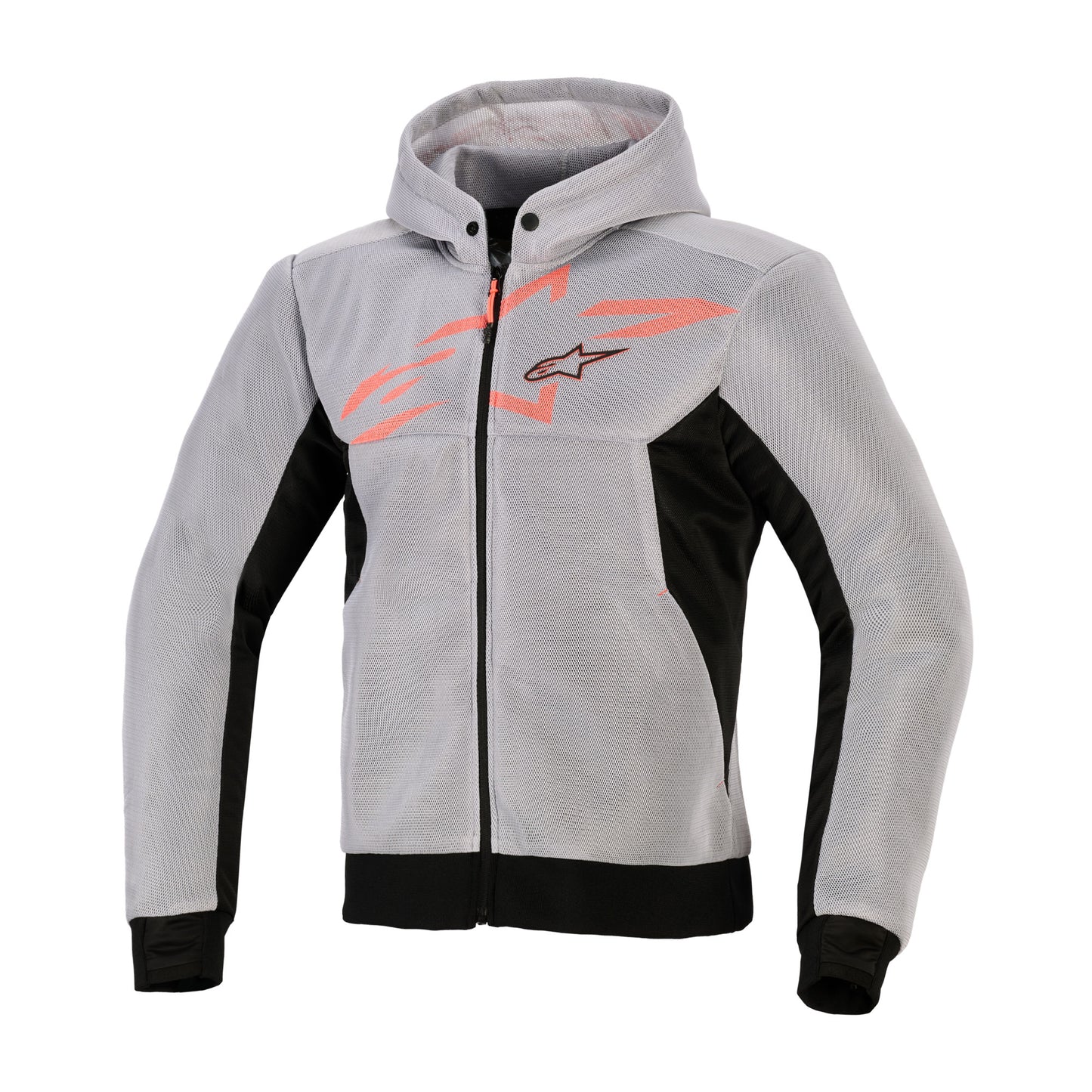 Alpinestars Chrome Superairflow Hoodie - Black Mid Grey Red Fluo