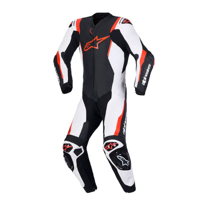Alpinestars Missile V3 Leather 1PC Suit  - Black / White / Red Fluo