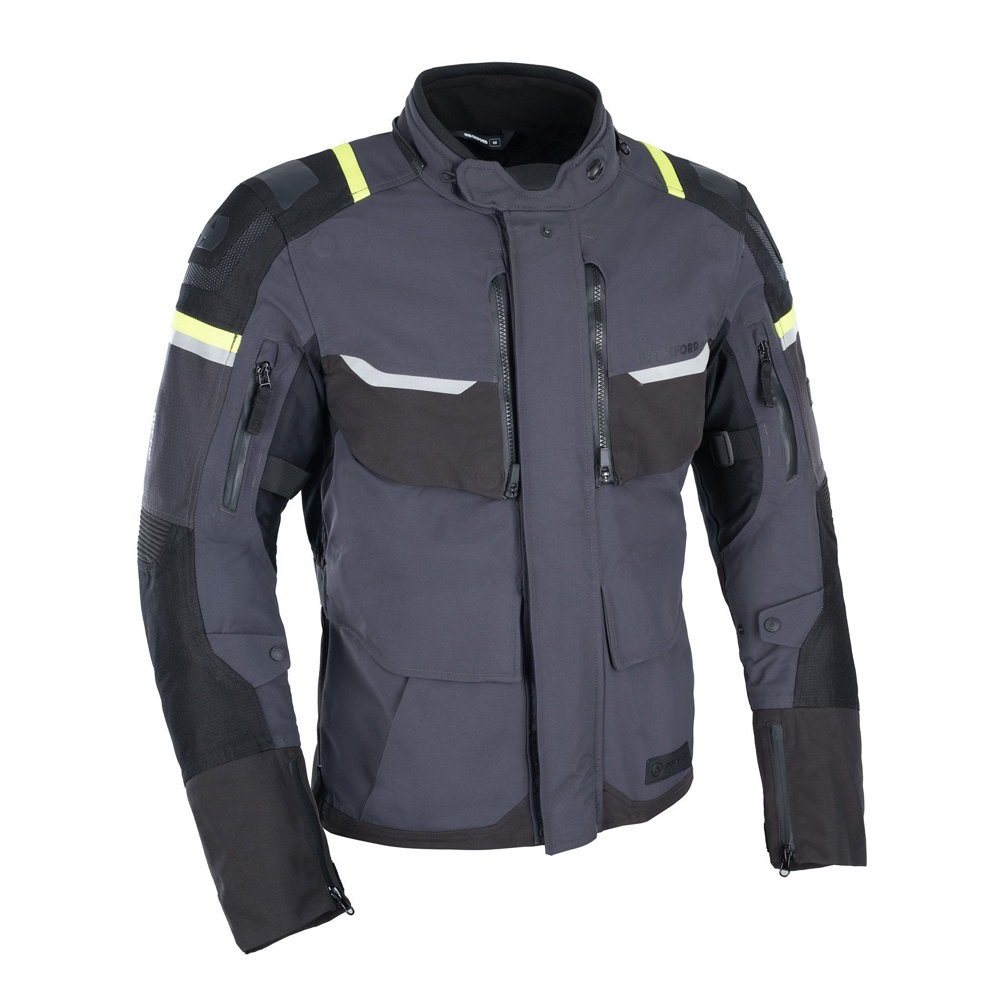 Oxford Stormland D2D Mens TriLaminate Jacket - Grey / Black/ Fluo