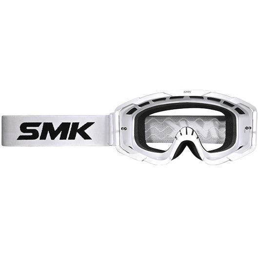 SMK Goggle Terrain - White - Clear Lens - White Strap
