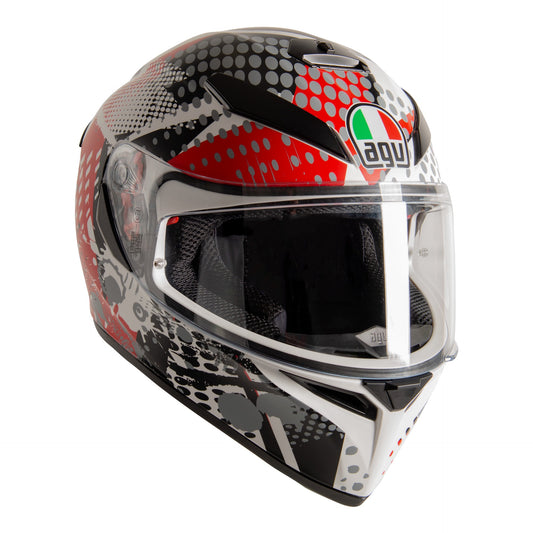 AGV K3 SV Full Face Helmet - Pop Black / Red / Grey