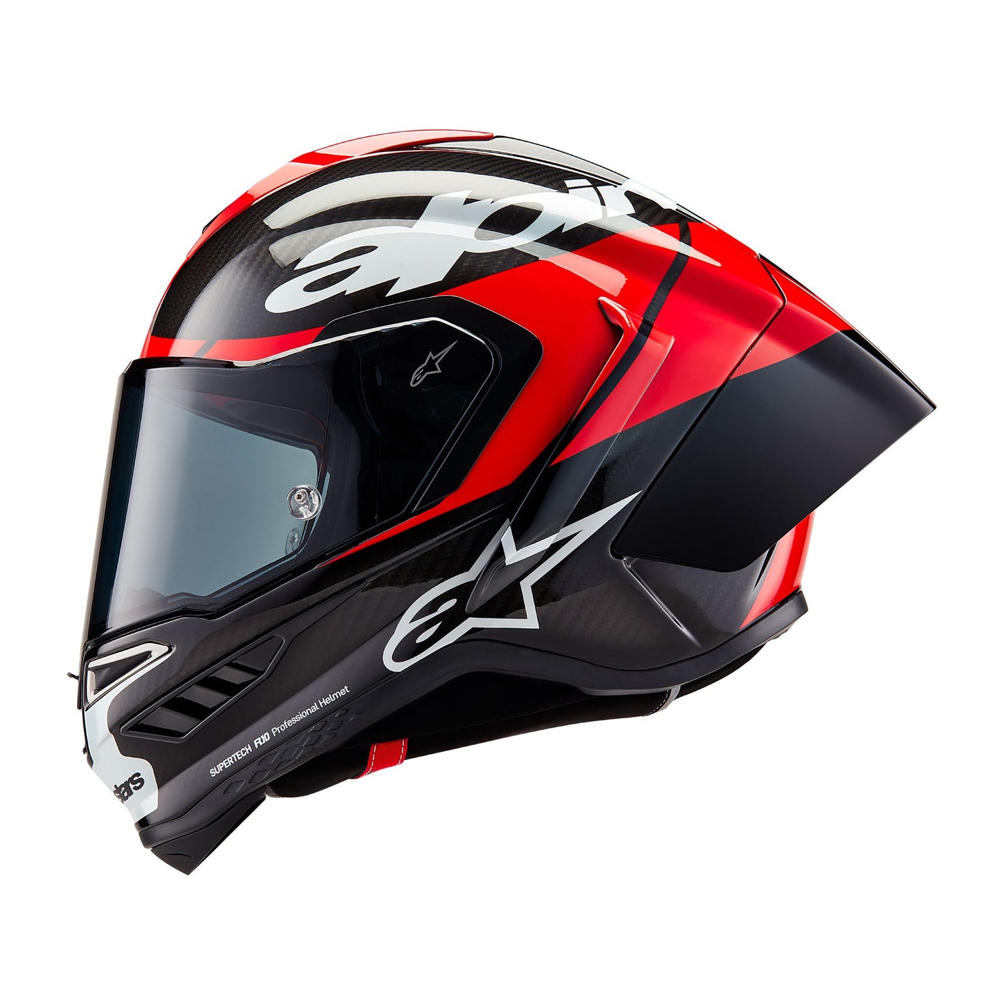 Alpinestars Supertech R10 Element ECE 2206 FIM Helmet - Black Carbon / Bright Red / Gloss White