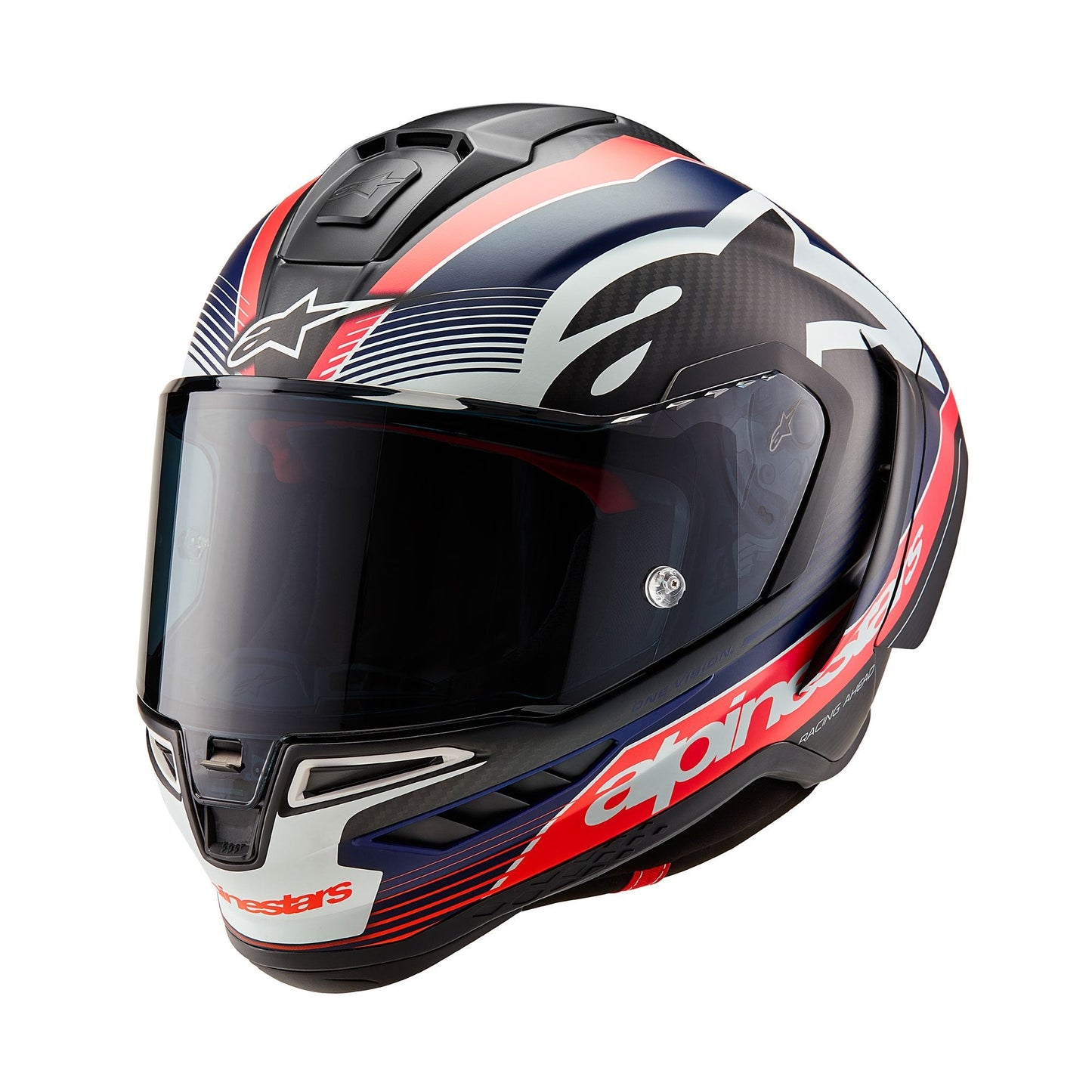 Alpinestars Supertech R10 Team ECE 2206 FIM Helmet - Black Carbon / Red Fluo / Dark Blue