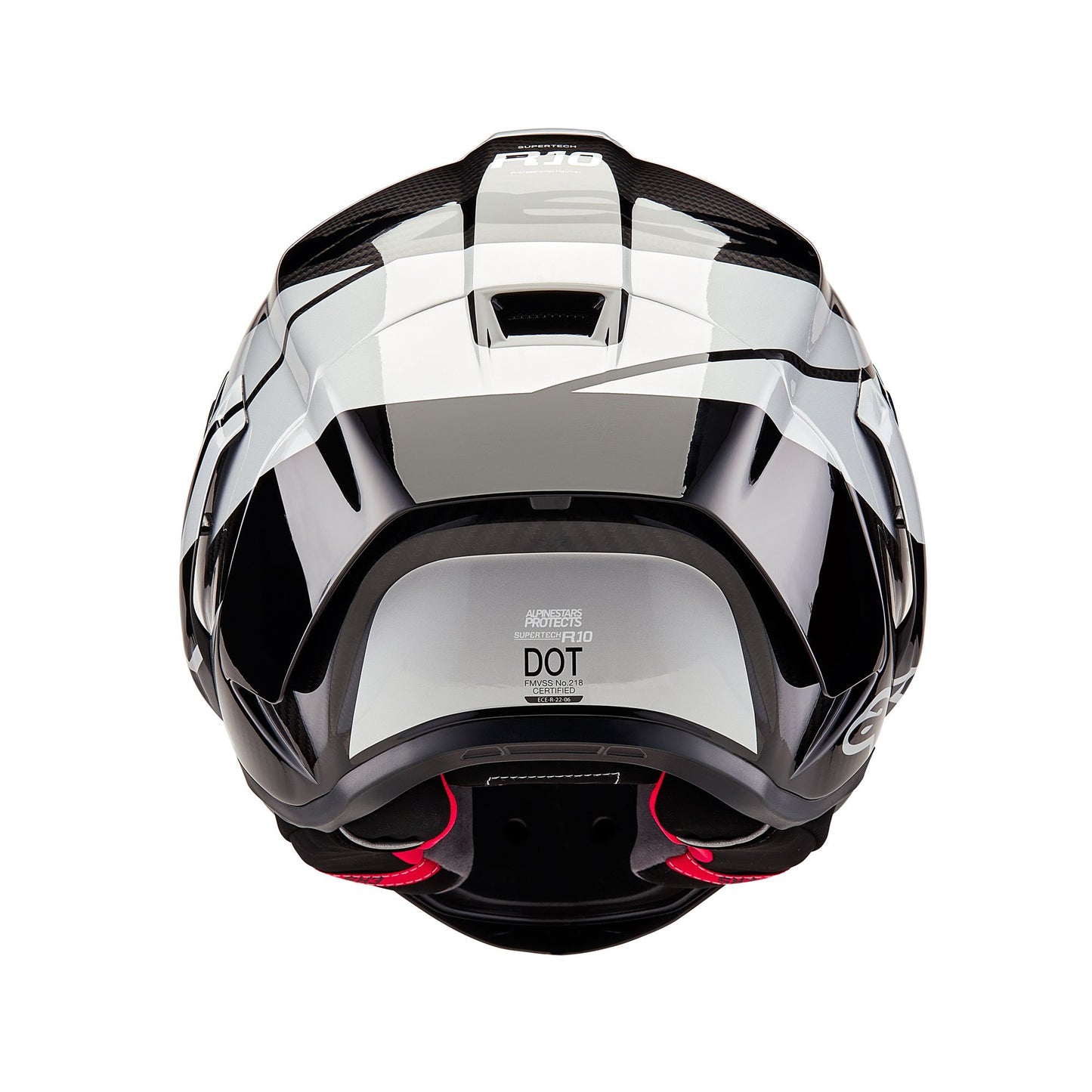 Alpinestars Supertech R10 Element ECE 2206 FIM Helmet - Black Carbon / Silver / Black Gloss