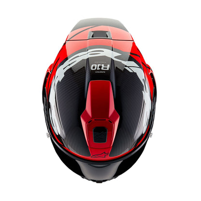 Alpinestars Supertech R10 Element ECE 2206 FIM Helmet - Black Carbon / Bright Red / Gloss White