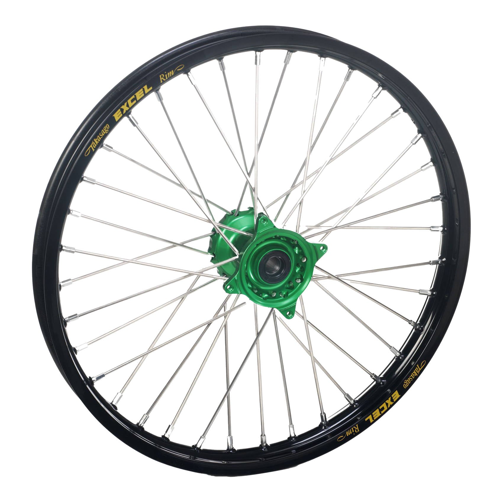 Haan Complete Wheel Front 21 x 1.60 KXF250 / 450 - Black Rim / Green Hub