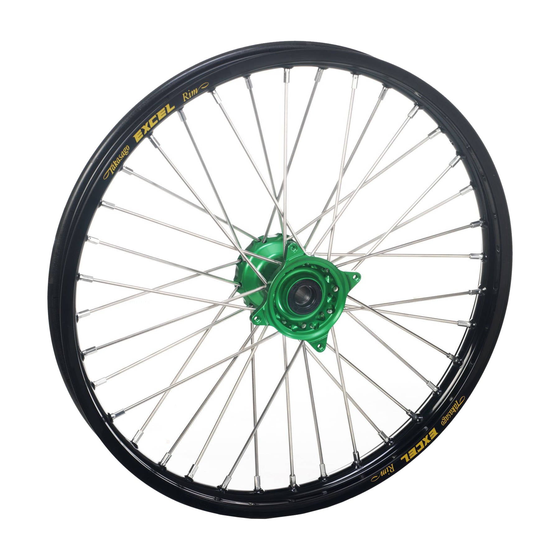 Haan Complete Rear Wheel 19 x 2.15 KX250 / KXF450 - Black Rim / Green Hub