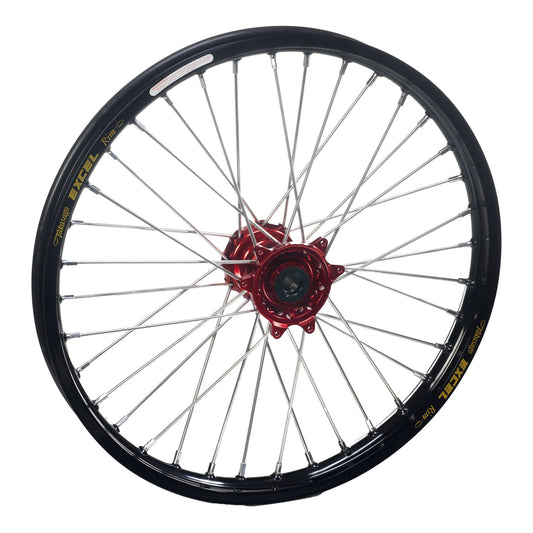 Haan A60 Complete Rear Wheel 19 x 2.15 MC / MCF 24-25 - Black Rim / Red Hub