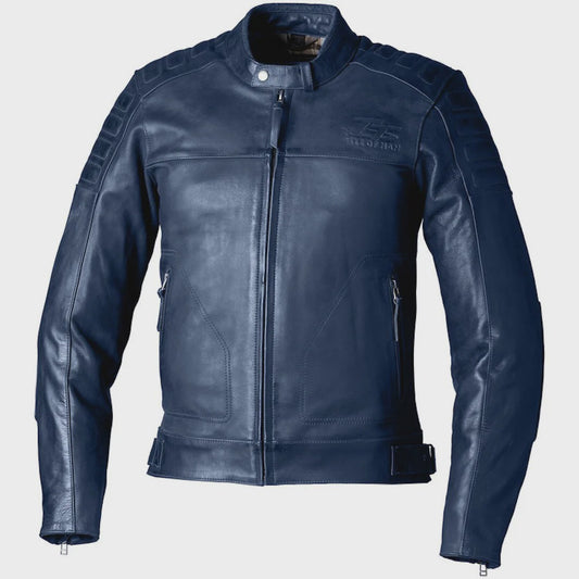 RST IOM TT Brandish 2 Men's Leather Jacket - Petrol