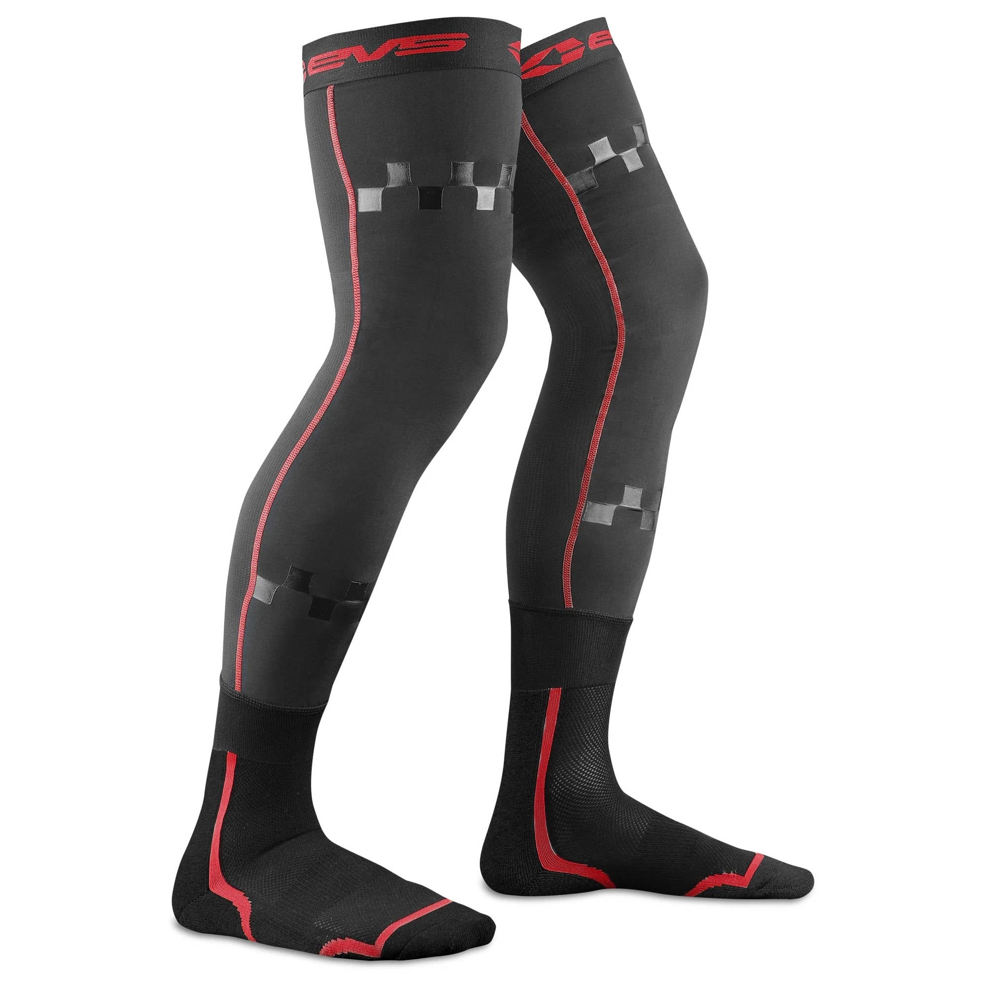 EVS TUG Fusion Knee Brace Liner / Sock Combo Adult - Black / red