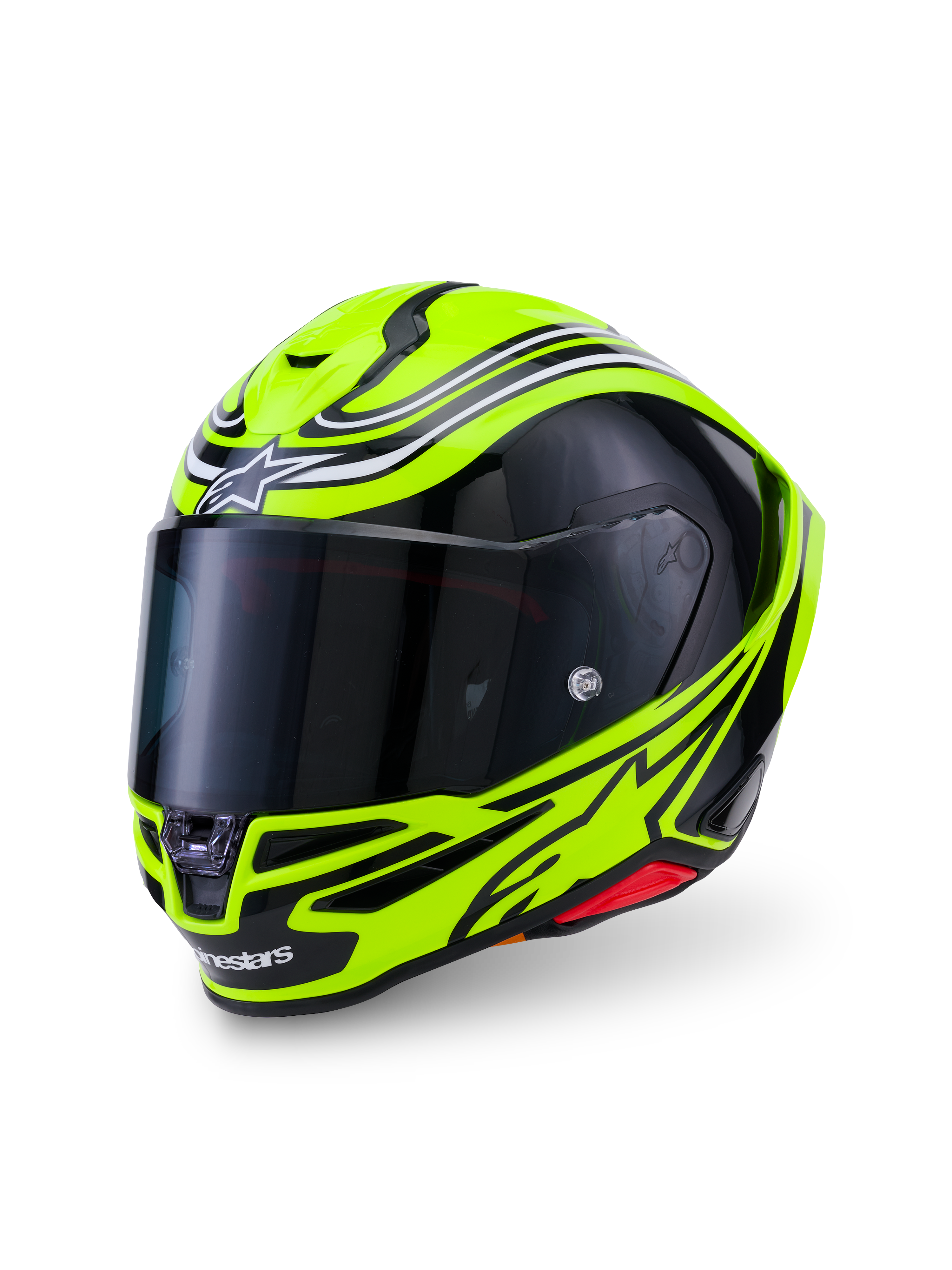 Alpinestars SR7 Zeal Helmet - Yellow Fluo Black White Glossy