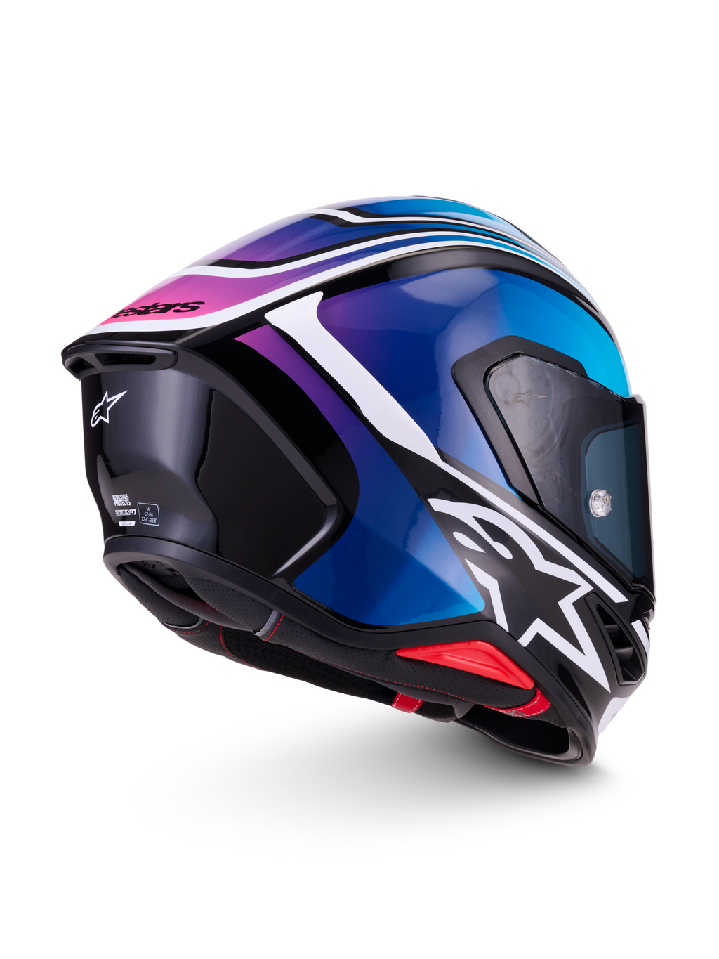 Alpinestars S R7 Zeal Helmet - Black / Blue / Pink Fluo White / Glossy
