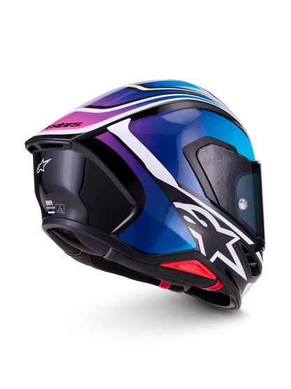 Alpinestars S R7 Zeal Helmet - Black / Blue / Pink Fluo White / Glossy