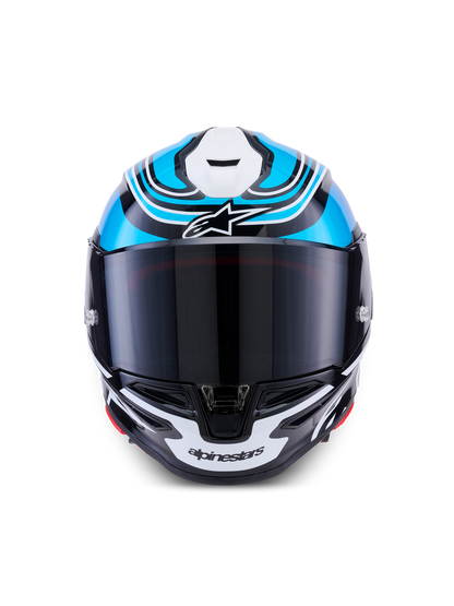 Alpinestars S R7 Kinetis Helmet - Black / Blue / Pink Fluo White / Glossy