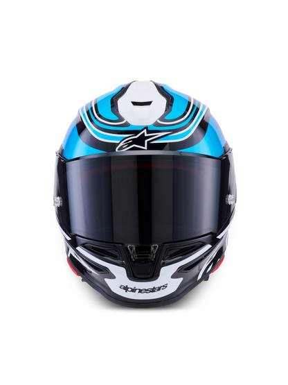 Alpinestars S R7 Zeal Helmet - Black / Blue / Pink Fluo White / Glossy