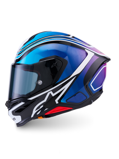 Alpinestars S R7 Kinetis Helmet - Black / Blue / Pink Fluo White / Glossy