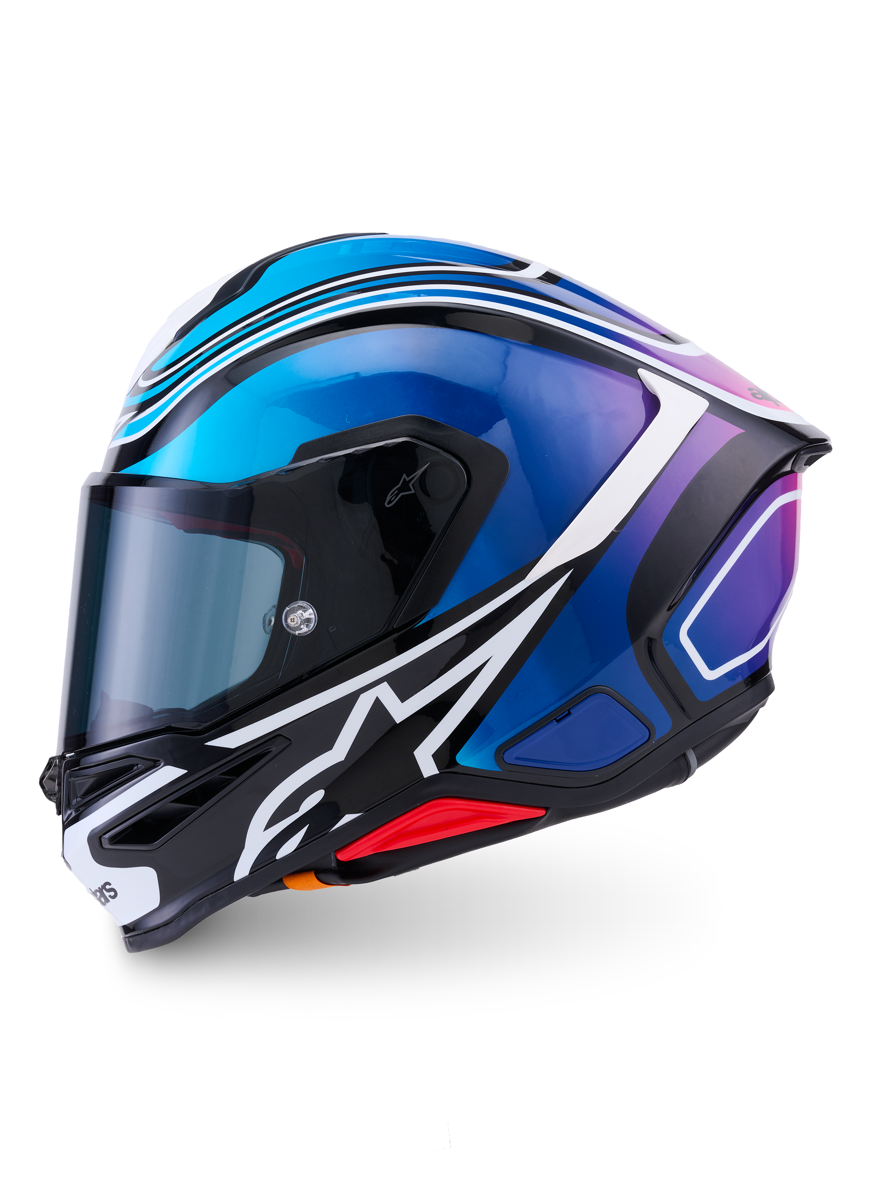 Alpinestars S R7 Zeal Helmet - Black / Blue / Pink Fluo White / Glossy