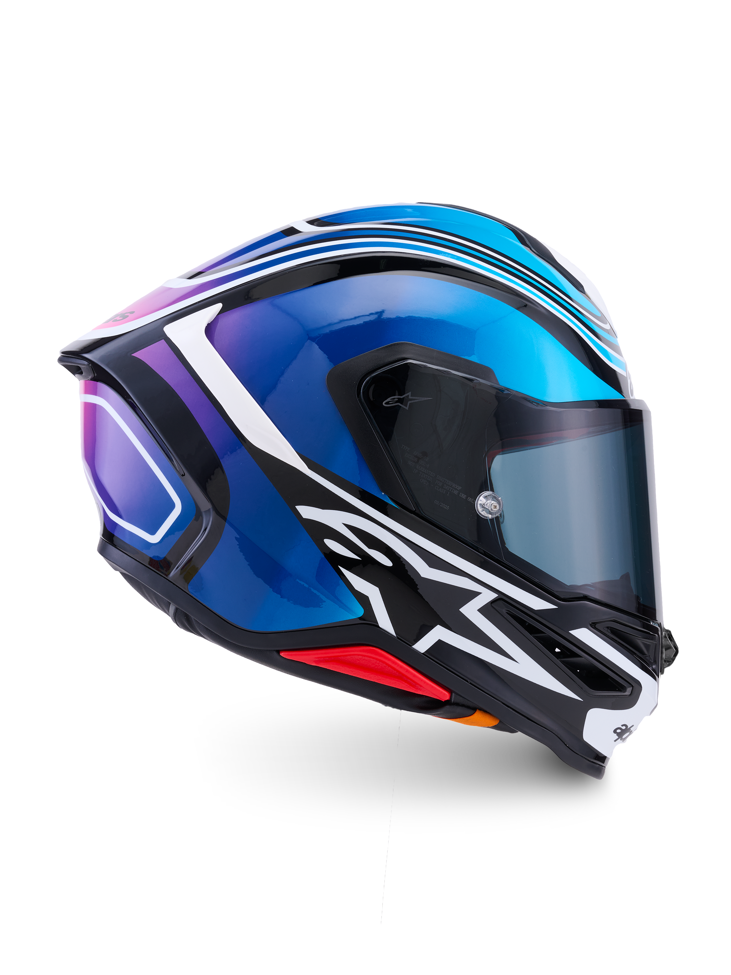 Alpinestars S R7 Zeal Helmet - Black / Blue / Pink Fluo White / Glossy
