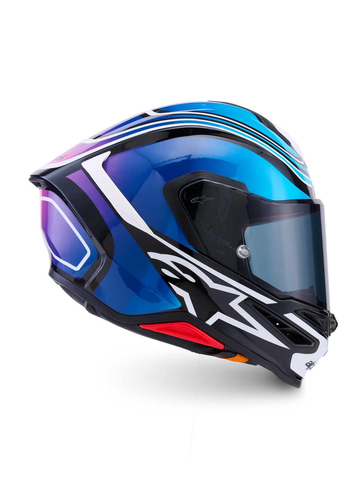 Alpinestars S R7 Zeal Helmet - Black / Blue / Pink Fluo White / Glossy