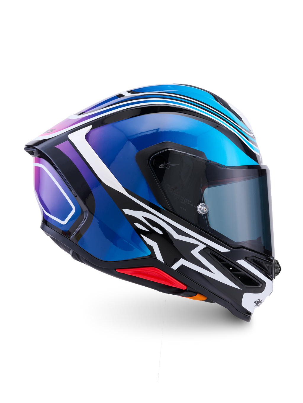 Alpinestars S R7 Kinetis Helmet - Black / Blue / Pink Fluo White / Glossy