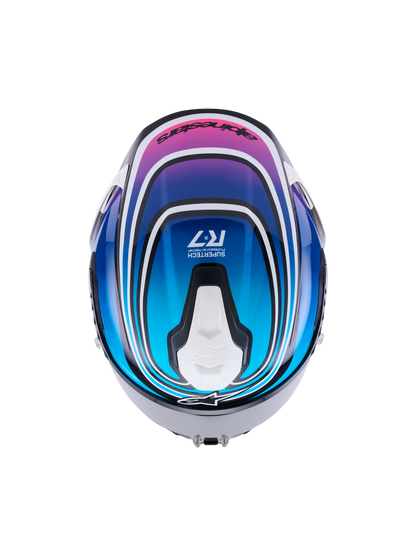 Alpinestars S R7 Zeal Helmet - Black / Blue / Pink Fluo White / Glossy