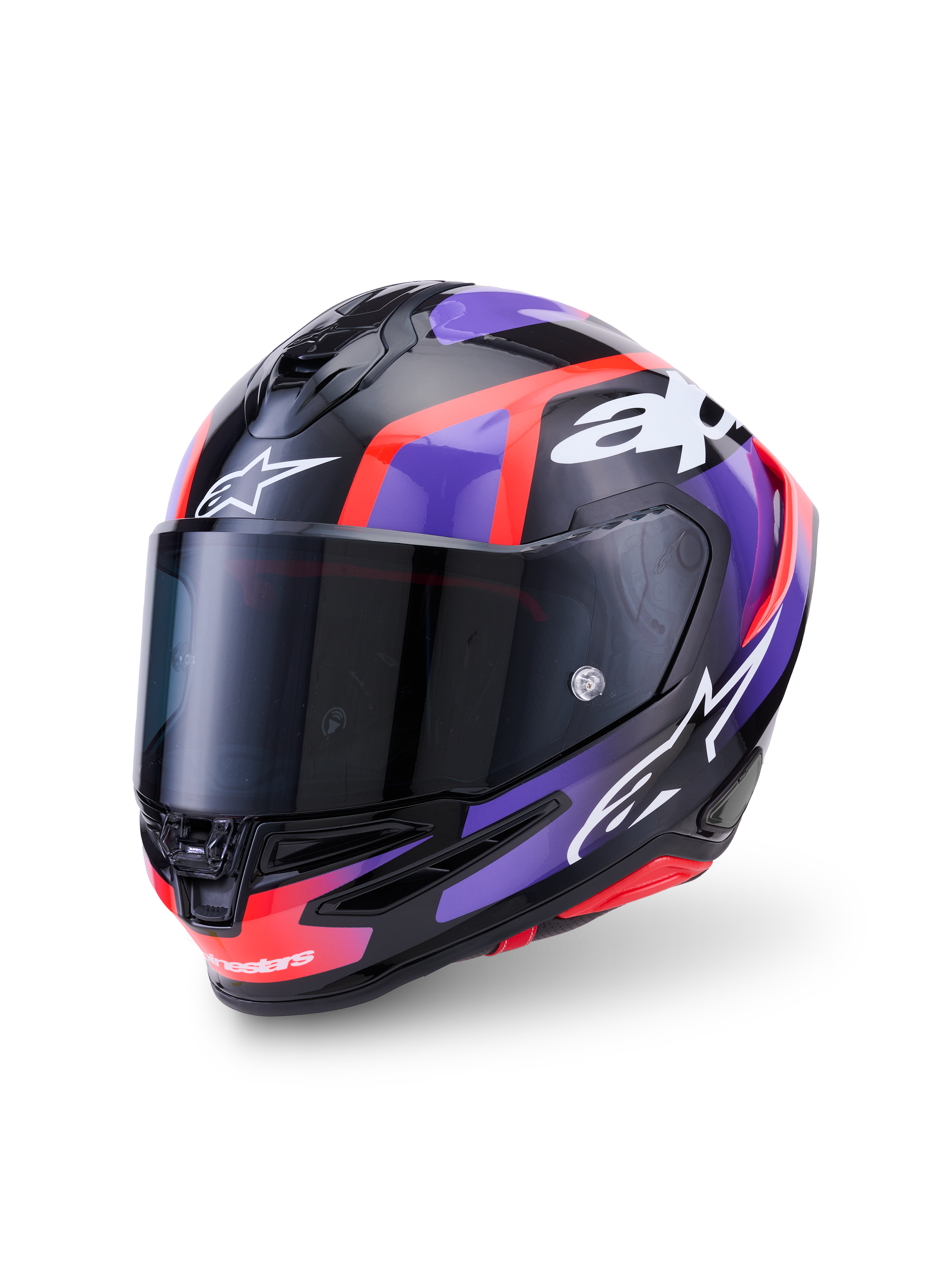 Alpinestars S R7 Lumen Helmet - Black / Purple Red / Fluo White / Glossy