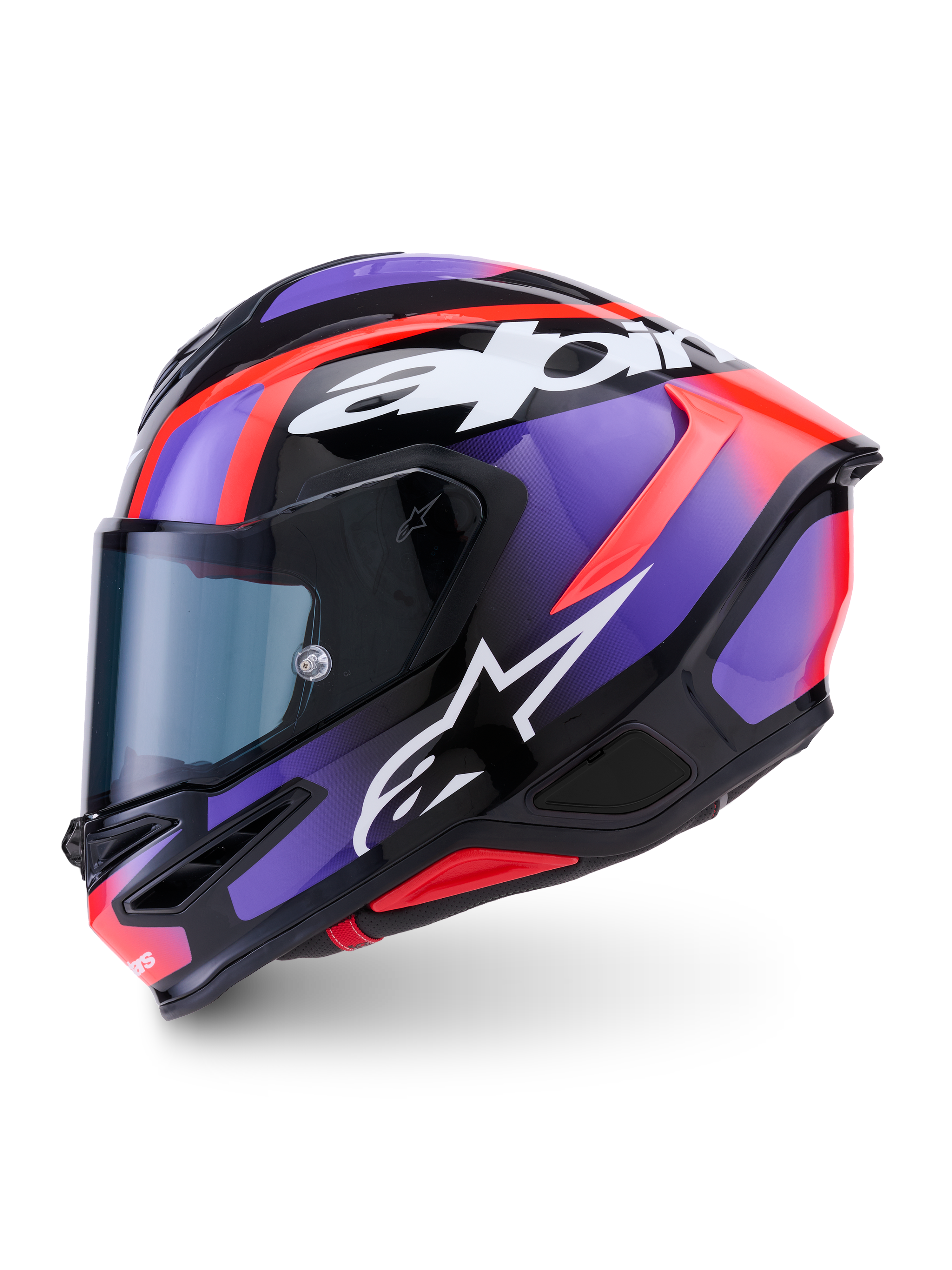 Alpinestars S R7 Lumen Helmet - Black / Purple Red / Fluo White / Glossy