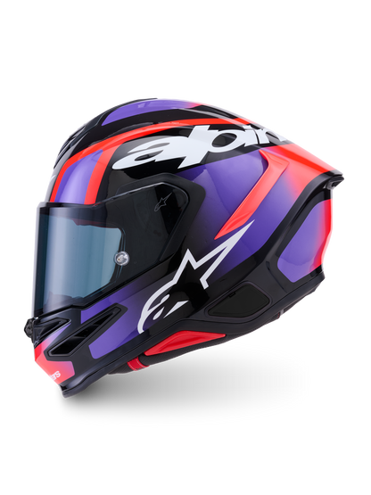 Alpinestars S R7 Lumen Helmet - Black / Purple Red / Fluo White / Glossy