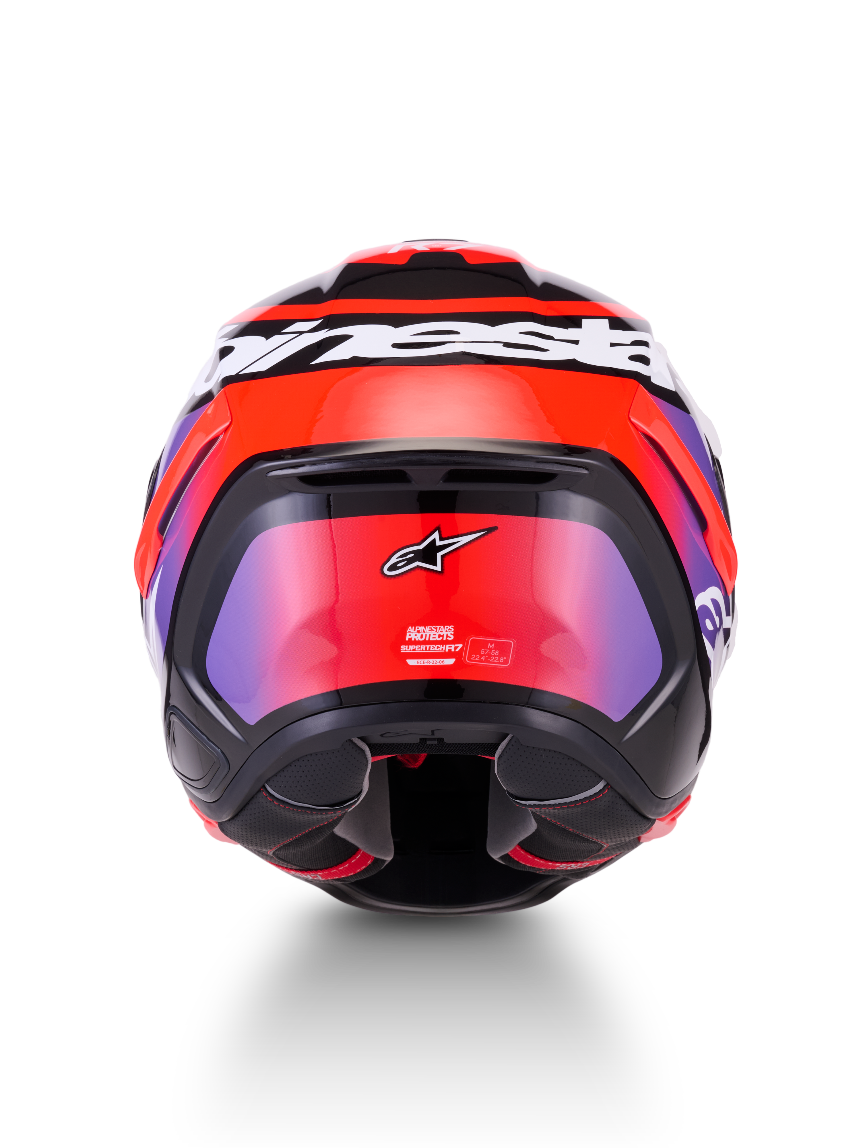 Alpinestars S R7 Lumen Helmet - Black / Purple Red / Fluo White / Glossy