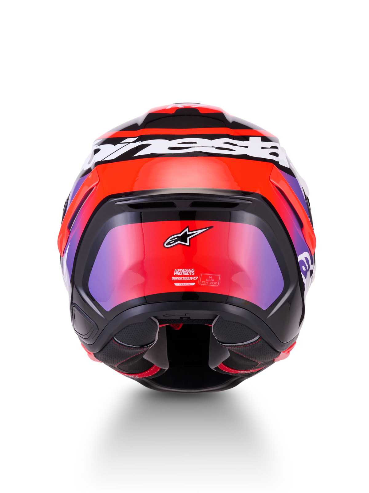 Alpinestars S R7 Lumen Helmet - Black / Purple Red / Fluo White / Glossy