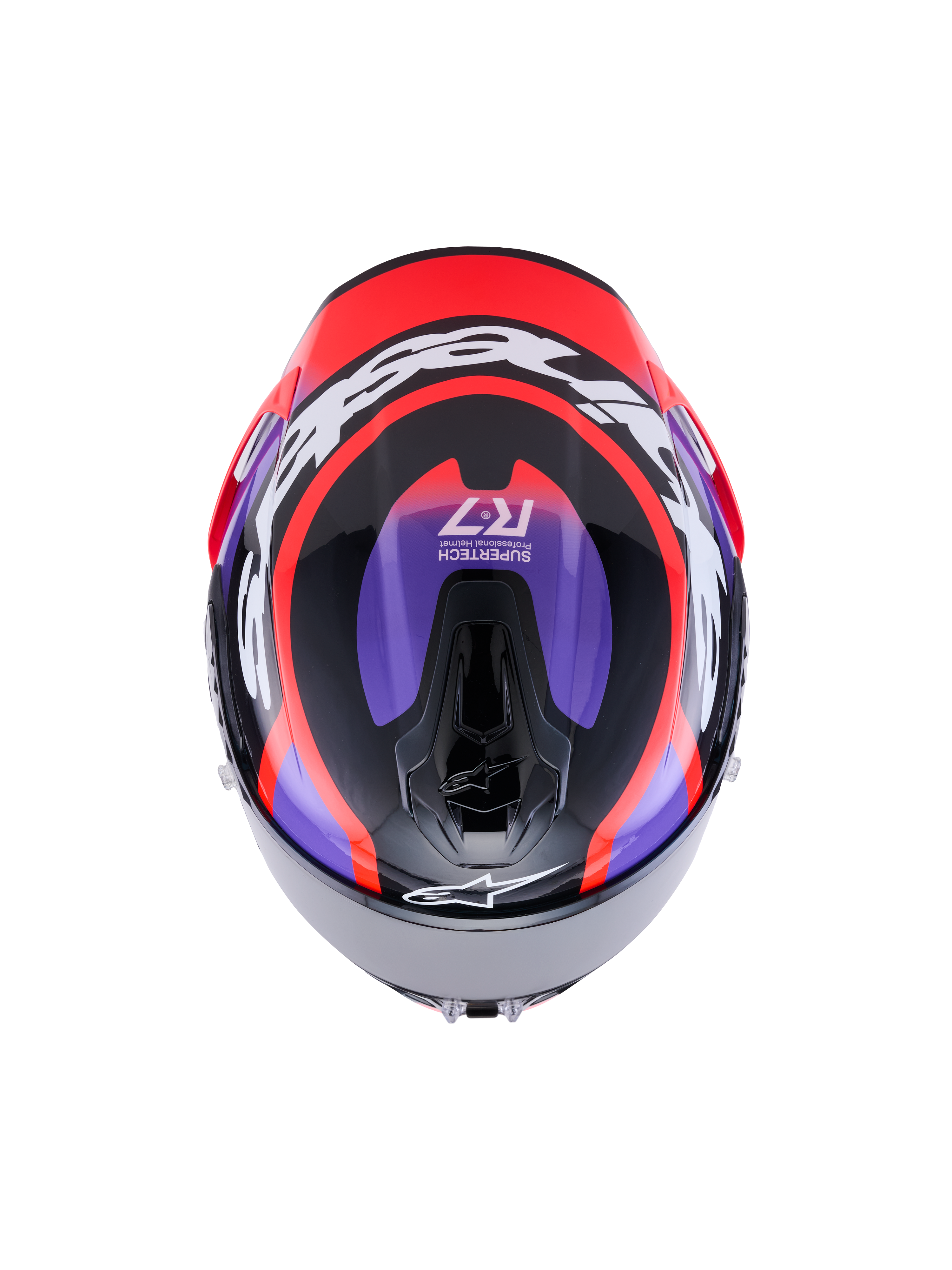 Alpinestars S R7 Lumen Helmet - Black / Purple Red / Fluo White / Glossy
