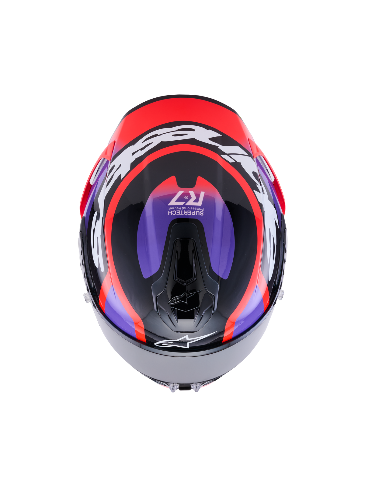 Alpinestars S R7 Lumen Helmet - Black / Purple Red / Fluo White / Glossy