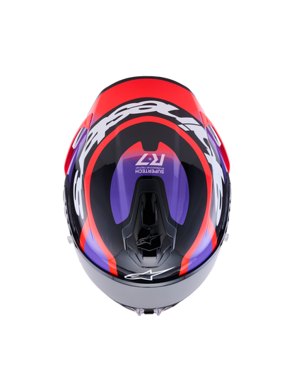 Alpinestars S R7 Lumen Helmet - Black / Purple Red / Fluo White / Glossy