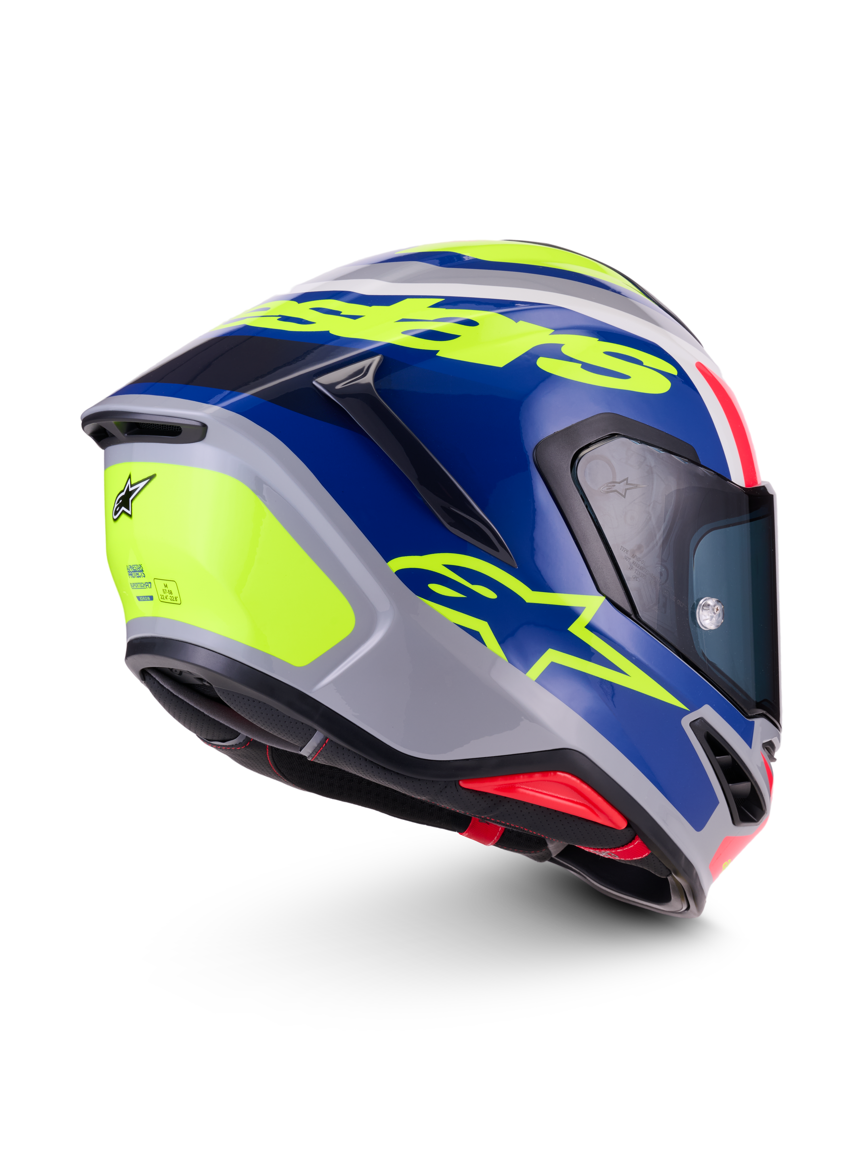 Alpinestars S R7 Lumen Helmet - Silver Black / Pink Yellow Fluo Glossy