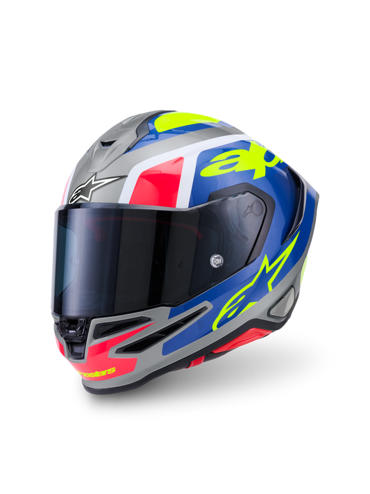 Alpinestars S R7 Lumen Helmet - Silver Black / Pink Yellow Fluo Glossy
