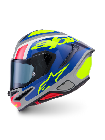 Alpinestars S R7 Lumen Helmet - Silver Black / Pink Yellow Fluo Glossy