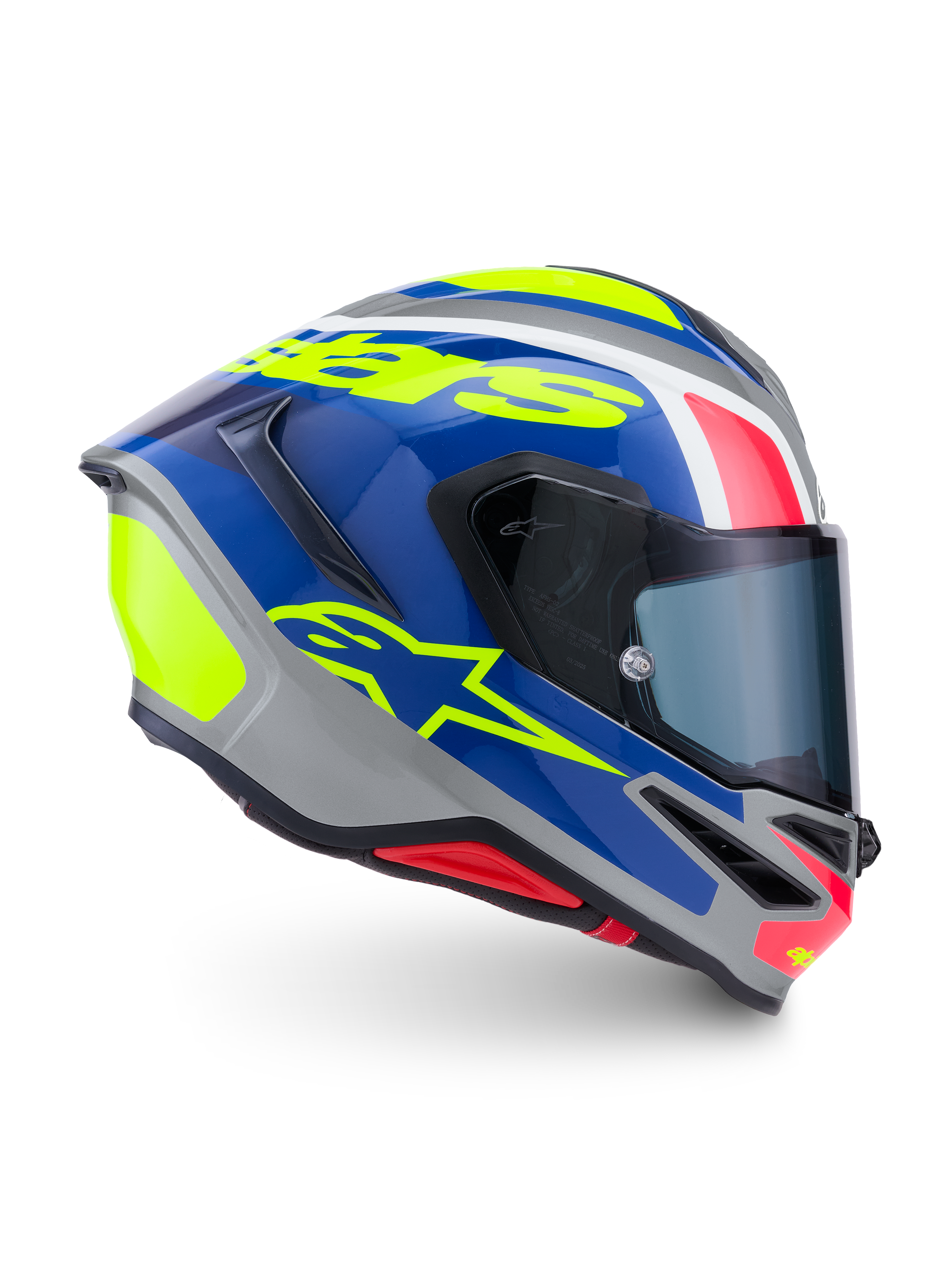Alpinestars S R7 Lumen Helmet - Silver Black / Pink Yellow Fluo Glossy