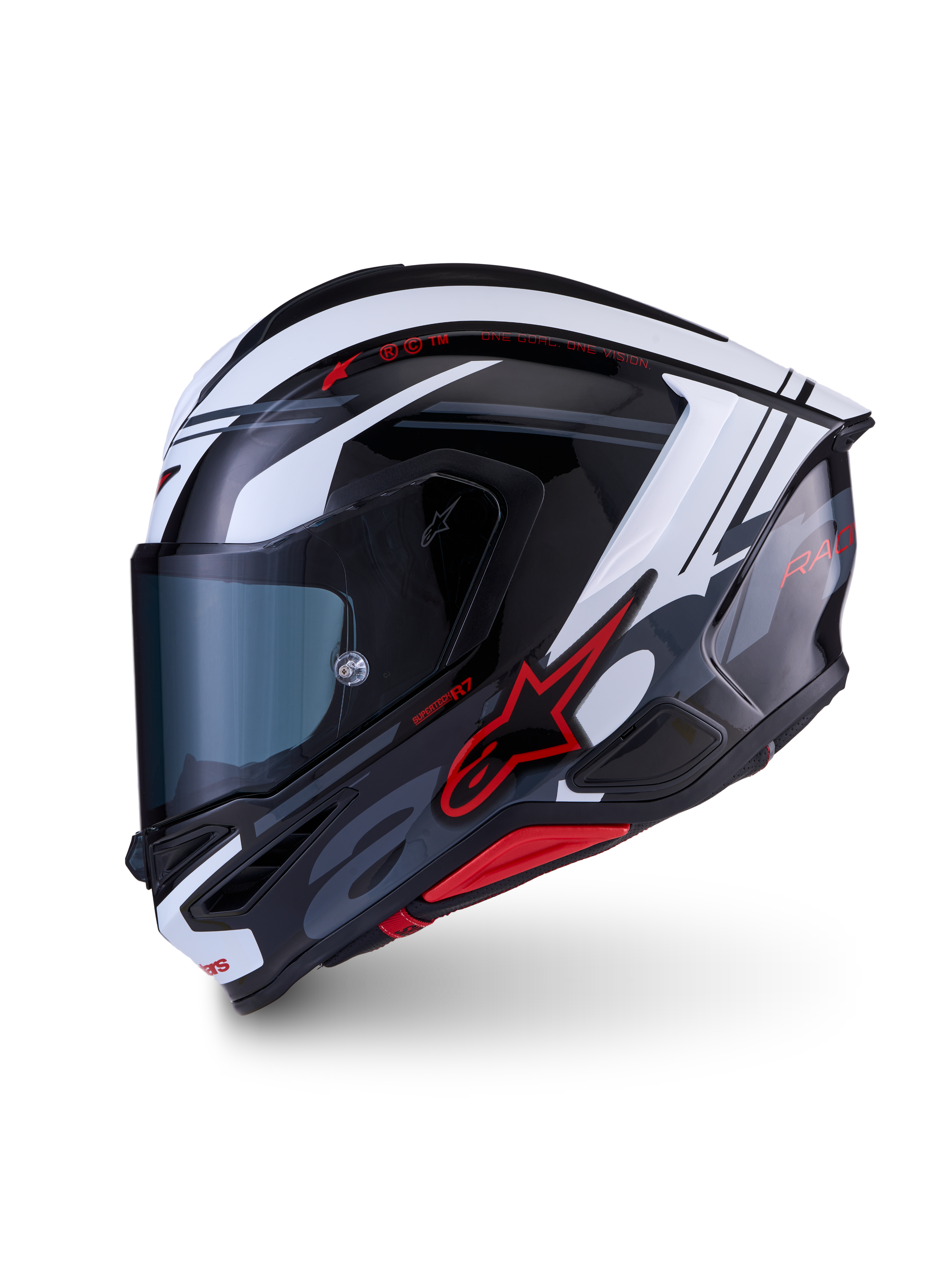 Alpinestars S R7 A-CORE Helmet - Black / White / Red / Glossy